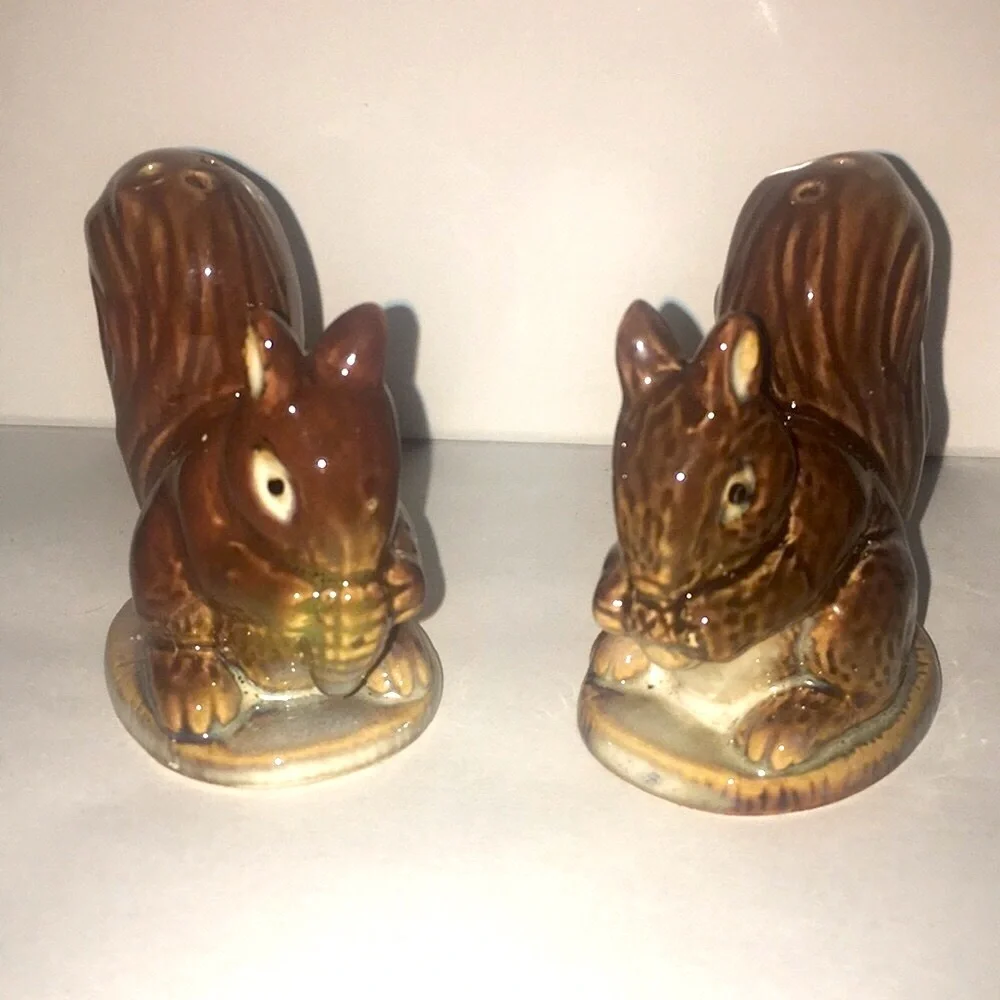 Vintage Brown Squirrel Salt & Pepper Shakers